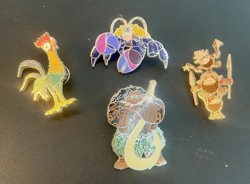 Disney Moana Character Trading Pin Set Lot of 4 - Disney Franchise