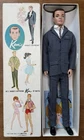 VTG 1961 Brunette Flocked Hair Ken Doll Barbies Boyfriend Original Box Stand #1