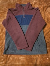 The Children's Place Boys Fleece 1/4 Zip Sweatshirt Burgundy Blue Gray 7/8