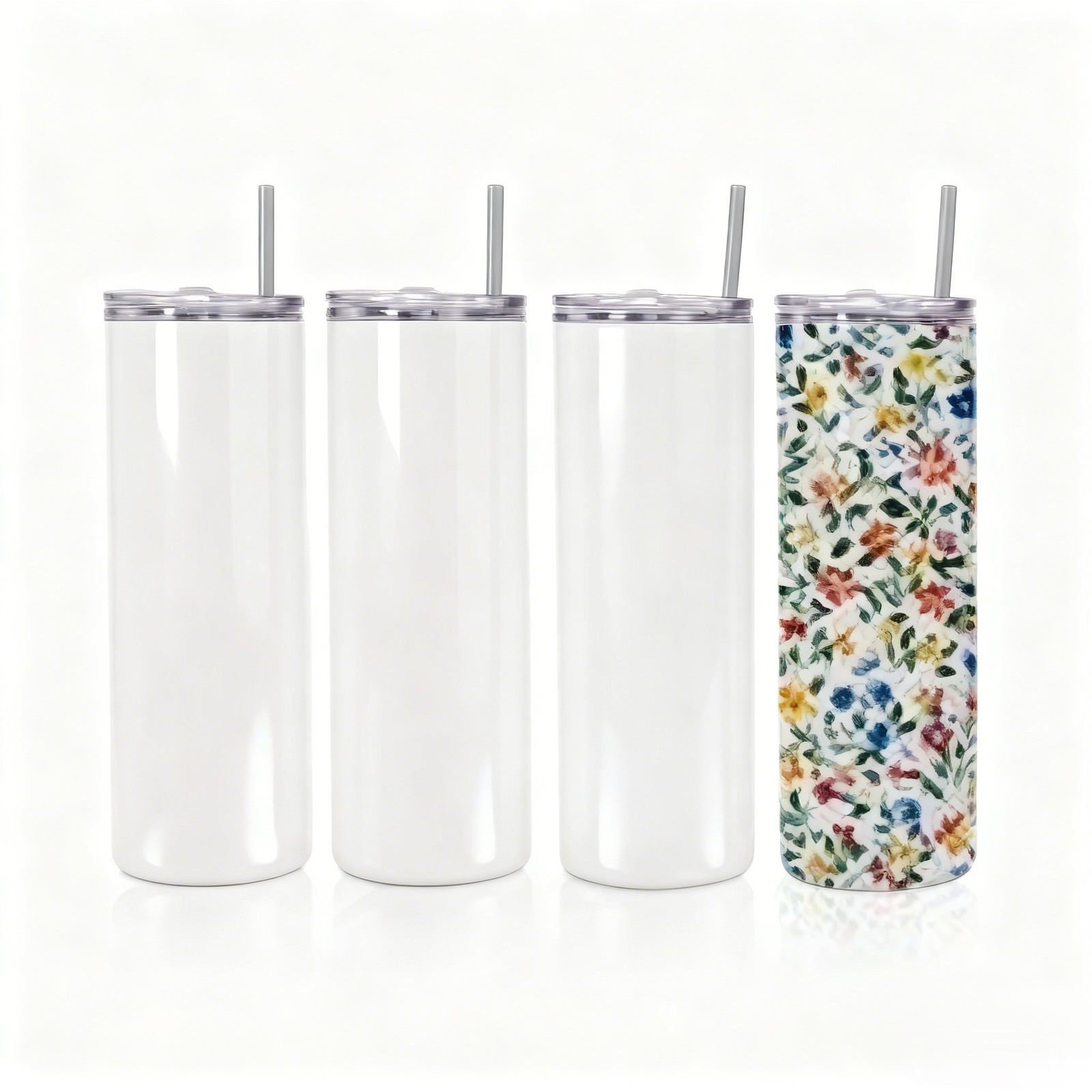 25pcs 20oz Straight Sublimation Blank Skinny Tumblers Stainl