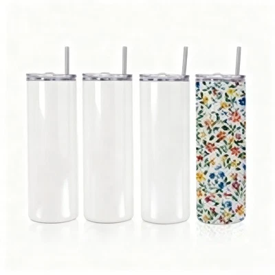 CALCA 25pcs 20oz Straight Sublimation Blank Skinny Tumblers Stainless Steel Insulated