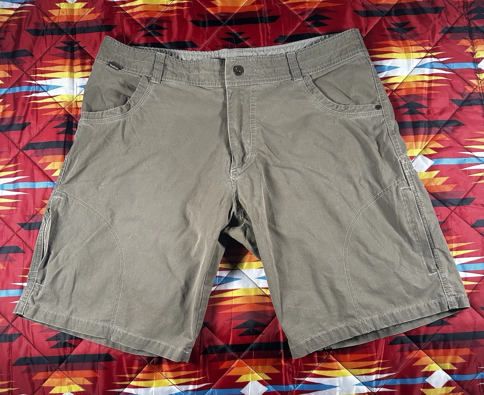 Kuhl Shorts Mens 38 Vintage Patina Dye Hiking Outdoor Performance Chino Tan