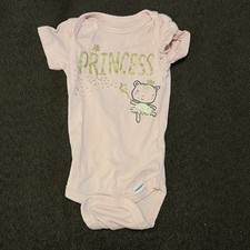 Gerber 0-3m Princess One Piece Pink Baby Girls Organic Cotton