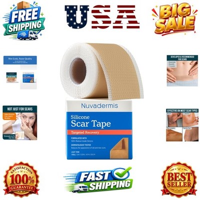Silicone Scar Sheets for Surgical Scars - 120'' x 1.5'' Roll - Medical Grade Si...