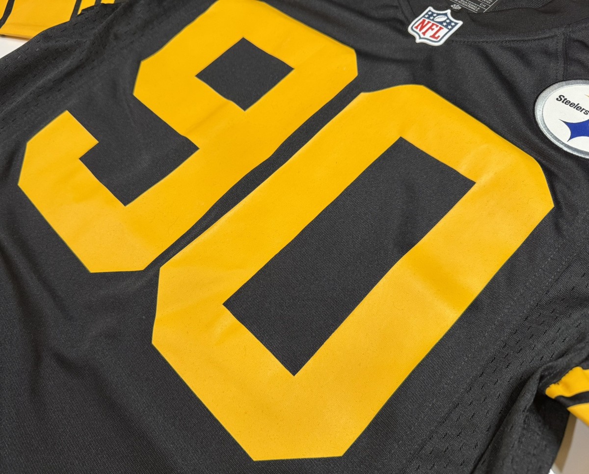 Large TJ Watt #90 Nike Game Jersey Color Rush Pittsburgh Steelers