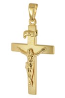 Trendor Schmuck Kreuz AnhäNger 925 Silber Vergoldet 24 Mm 21991