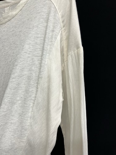 Comfy Lou & Grey Sz Medium Women's Drawstring Bottom Heather Gray Top Shirt - Picture 4 of 6
