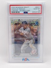 2020 Bowman Draft Sparkle Refractor - Oswald Peraza #BD27 PSA 10 GEM MINT Angels