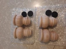 Btibpse 3" Tall Solid Wood Furniture Legs Unfinished Bun Feet for Cabinet Sof...