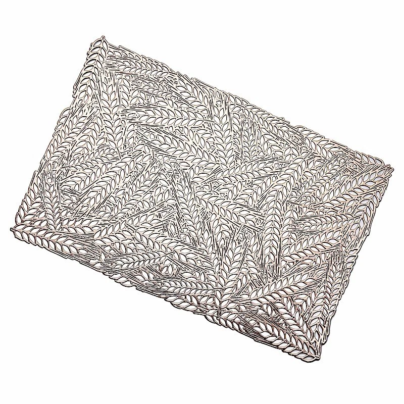 6 GOLD 18" Wheat Maze Rectangle Vinyl Placemats Party Wedding Decorations - Image 3 of 4