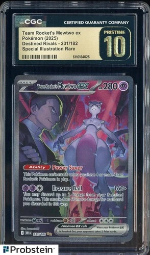 2025 Pokemon SV Destined Rivals DRI Team Rocket's Mewtwo ex #231 CGC 10 PRISTINE
