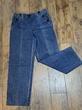 VTG Ralph Lauren Jeans Company Sailor Pant Button Front Sz 8 Nautical Denim 90 s