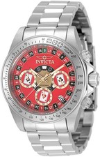 Authentic Invicta 50494 Quartz Watch Red Dial Stainless Steel 39.5mm Men