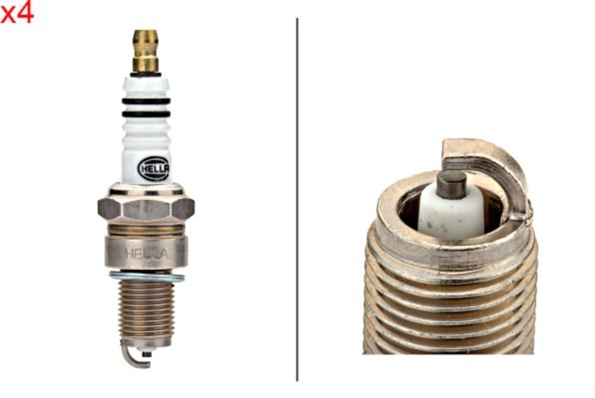 HELLA 4x Spark Plug For MITSUBISHI Colt V NISSAN KIA CHRYSLER MAZDA 8EH188704041