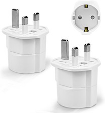 2 Stück Reiseadapter UK Adapter England Deutschland Stecker Reisestecker Typ G