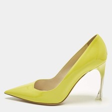 Dior Songe Size 38 Green Patent Leather Pointed Toe Pumps