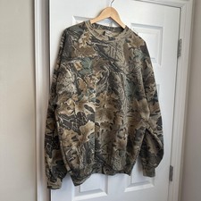 Vintage Camo Crewneck Jerzees Mens XL Camo Sweatshirt Made USA Hunting