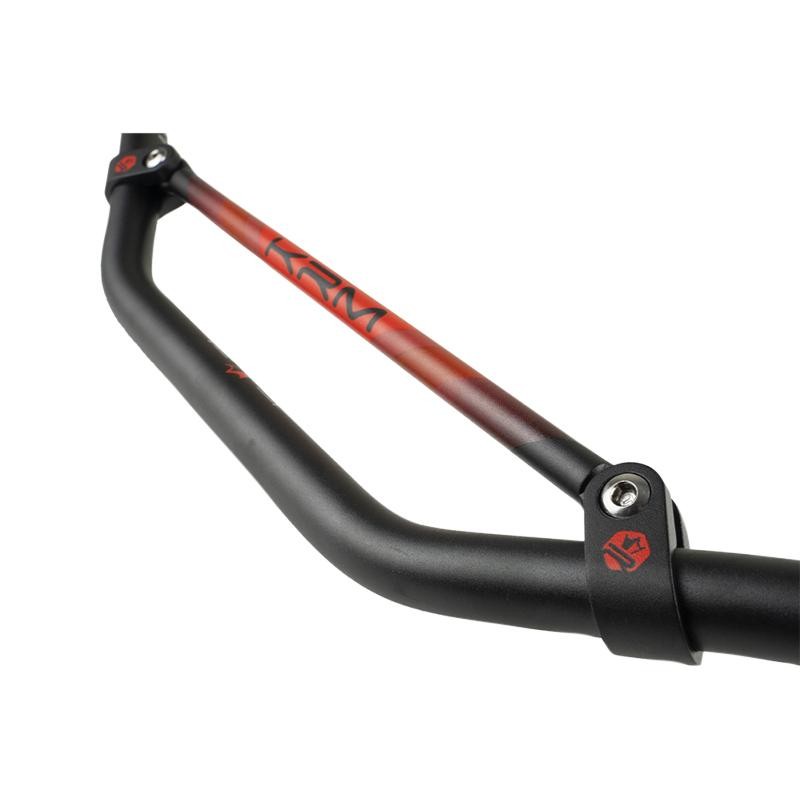 Guidon KRM Pro Ride 22,2mm alu noir-rouge, le style racing pour vos trajets quotidiens