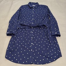 UNTUCKit Madeline Navy Polka Dot Button Midi Shirt Dress Tie Up Beach-16-6149