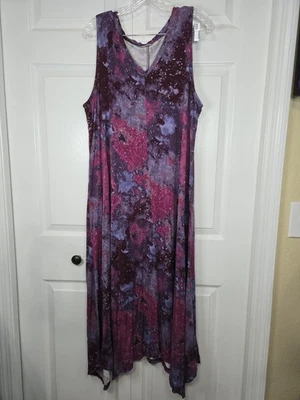 logo by lori goldstein XL Purple Galaxy Tank Dress - Image 1 of 4