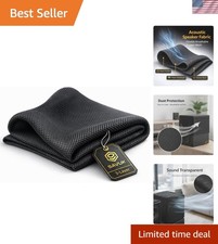 Speaker Grill Cloth Fabric 3D Mesh Acoustic Box Cover Breathable, Black, 20"x59"