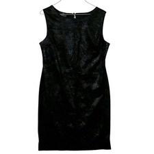 Carole Little Petite Dress Sz 10 NWT Black Snakeskin Sleeveless Dress