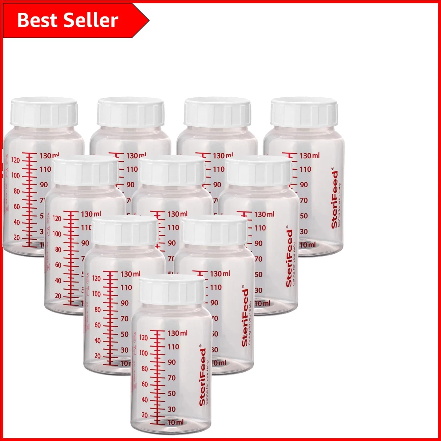 Pack of 10 Sterile 130ml Baby Bottles - Reusable & BPA Free Safety Assurance