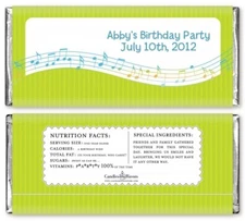 Musical Notes Colorful Personalized Birthday Party Candy Bar Wrappers - 