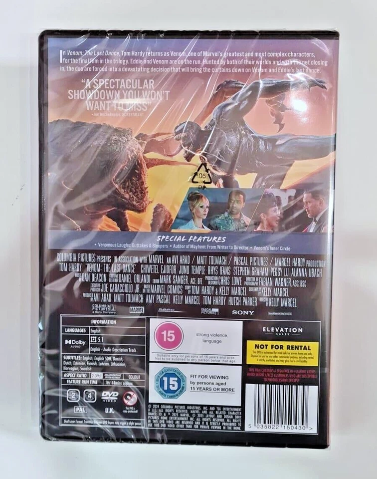 VENOM THE LAST DANCE     BRAND NEW SEALED GENUINE UK DVD - Image 2 of 2