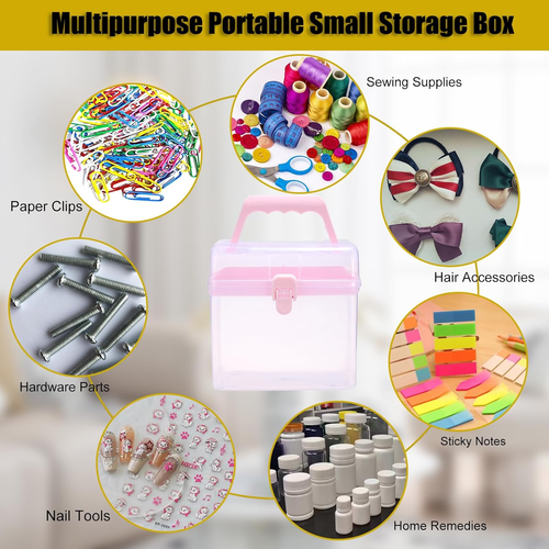 Multipurpose Plastic Craft Storage Containers with Removable Tray, Clear Plastic - Picture 8 of 8