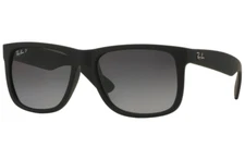 Ray-Ban Justin Matte Black Rubber l Polarized Grey Gradient RB4165 622/T3 54mm