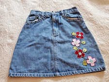 The Children's Place Girls Medium Wash Blue Denim Jean Skirt 10