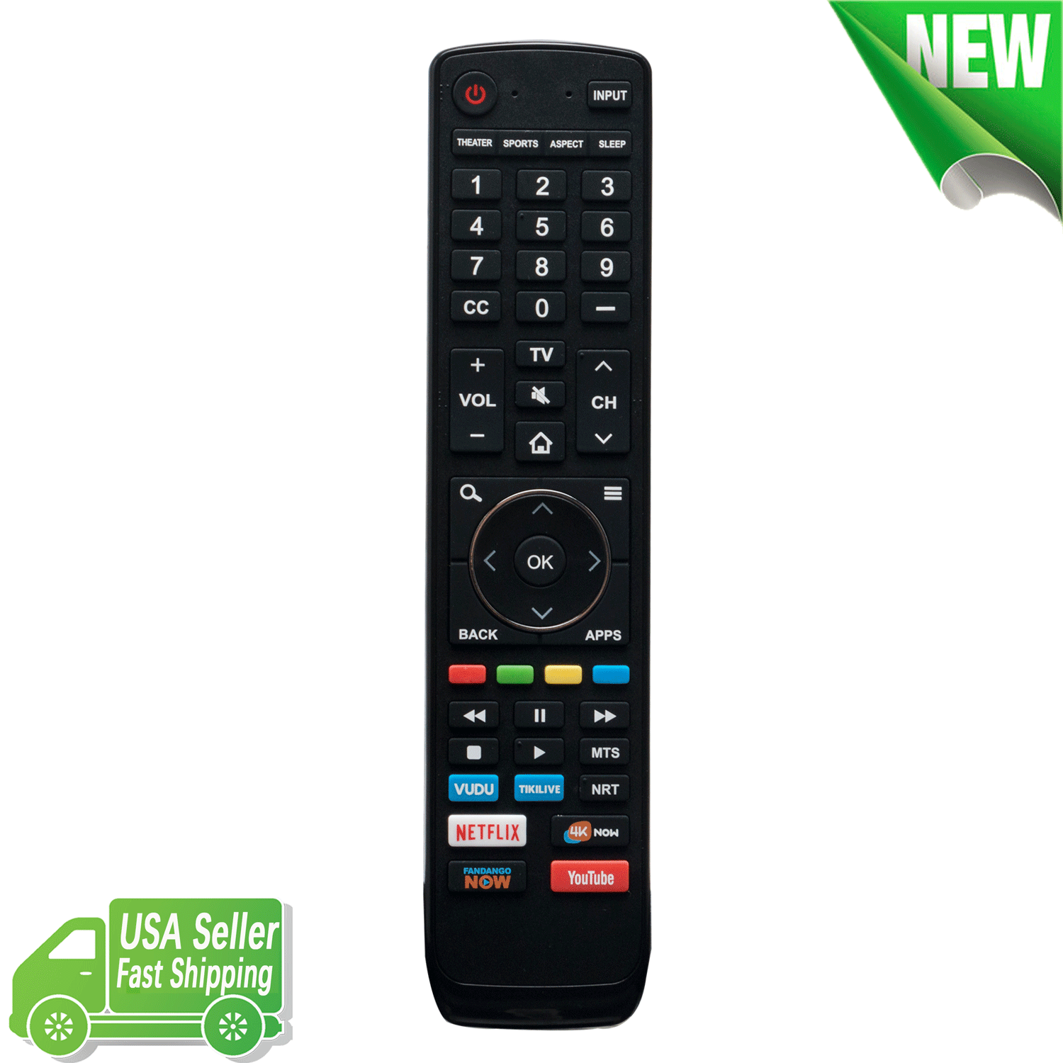 New EN3R39H EN3R39S Replace for Sharp Hisense Remote TV with 6 APP
