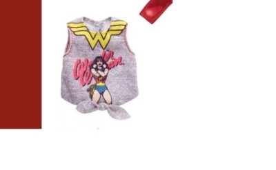 BARBIE DC COMICS SUPER HERO SINGLE FASHION WONDER WOMAN TOP for Barbie  doll