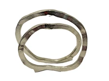 SILVER METAL INFINITY LOOP STRIP SCULPTURE MID CENTURY MOD MINIMALIST ART