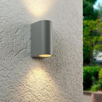 AußEnleuchte Wandleuchte Up&Down Rund FüR GU10 IP54 Silber Aufputzmontage