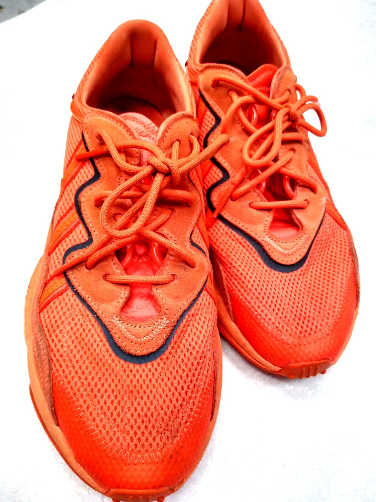 SAOLA Adidas 004001 TAGLIA 12 RETE ARANCIONE & PELLE SCAMOSCIATA in scatola.