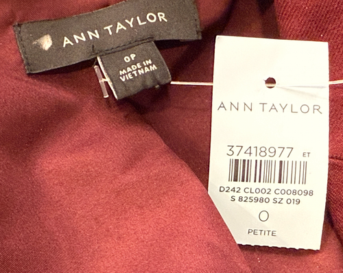 NWT ANN TAYLOR MAUVE ROSE PETITE FLANNEL HEATHER NOTCH COLLAR BLAZER JACKET 0P 0 - Picture 4 of 6