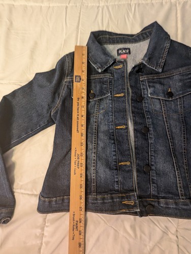 The Childrens Place Denim Youth Girl's Blue Cotton Blend Jeans Jacket Sz XXL 16 - Picture 4 of 7