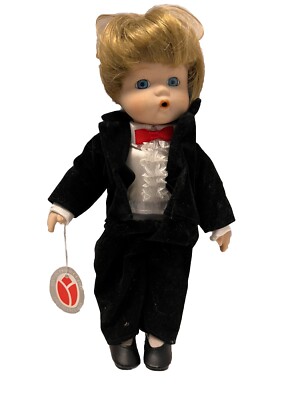 Delton Product Fine Collectibles Doll Groom Blond With Black Tux Red Bow tie 10 