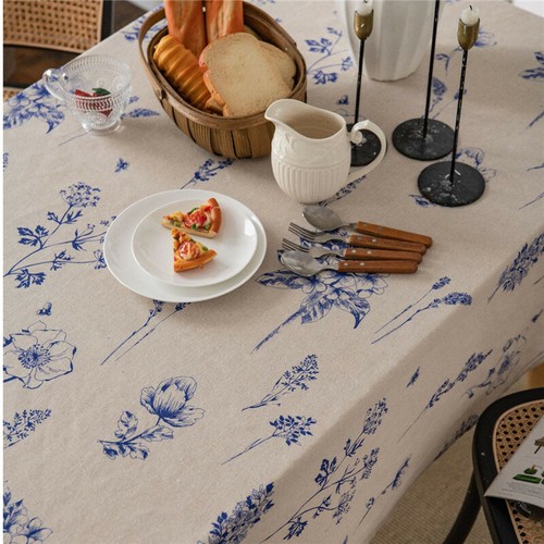 Vintage Bee Print Tablecloth Cotton Linen Table Cloth Cover Dining Home Kitchen - Imagen 16 de 19