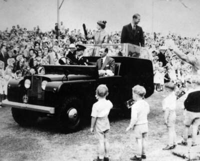 The Queen Duke Edinburgh visiting Whyalla South Australia duri- 1954 Old Photo