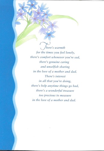 Blue Happy Anniversary Mother and Dad Butterflies Flowers Hallmark Greeting Card - Picture 2 of 4