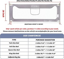 AMILL Toddler Bed Rails, Upgraded Bed Rail for Toddlers 82.7 inch 1side 