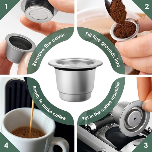 Stainless Steel Reusable Espresso Pods Compatible with Nespresso Original Line - Picture 6 of 9
