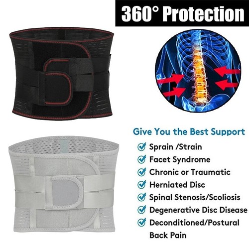 Medical Lumbar Support Belt For Lower Back Pain Relif Spine Brace Protector UK - Picture 4 of 22