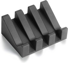 Silicone Soap Dish with Drain for Shower Bathroom Bar Holder, Self Black