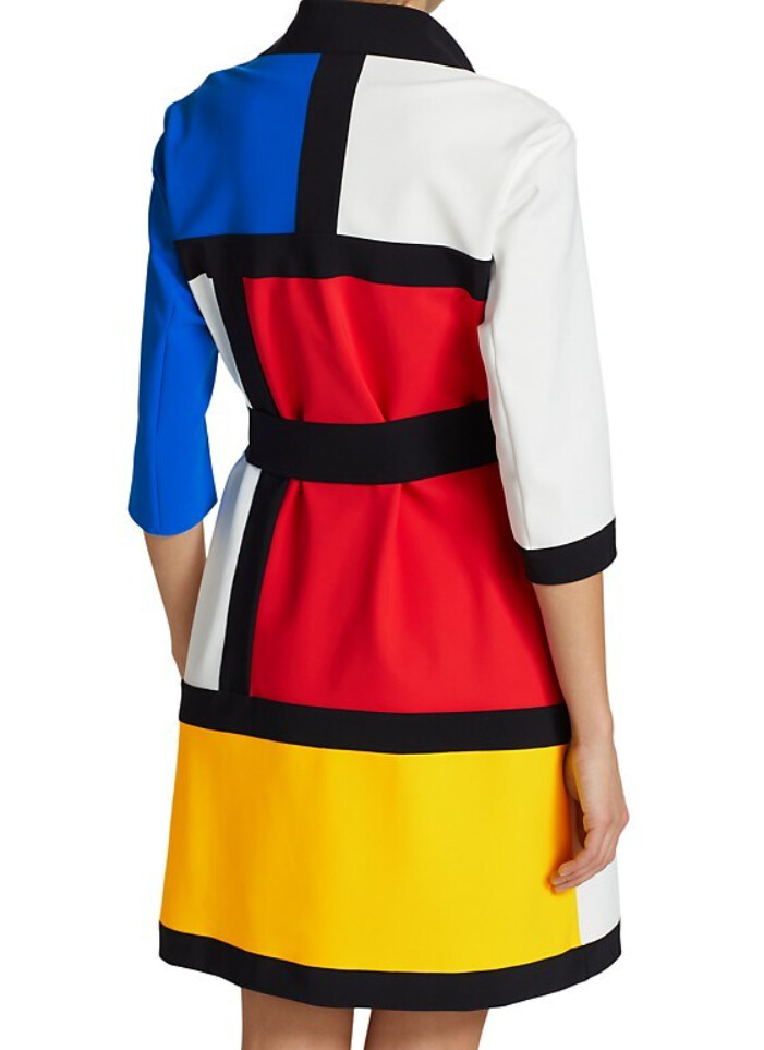 SAINT LAURENT Giacca nuova con etichette Chiara Boni La Petite Robe Marilu Mondrian stampa 8 $995 manca cintura
