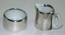 WMF Milch und Zucker - weißes Porzellan / versilbert
