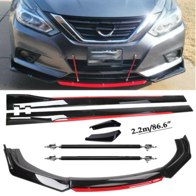 For Nissan Maxima Sedan Front Bumper Lip Spoiler Splitter Side Skir Glossy
